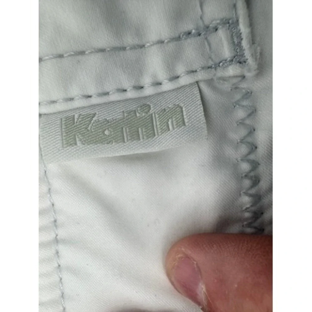 Katin Board Shorts Mens 33 White Grey Graphic Feather Surf Swim Trunks 100% Poly